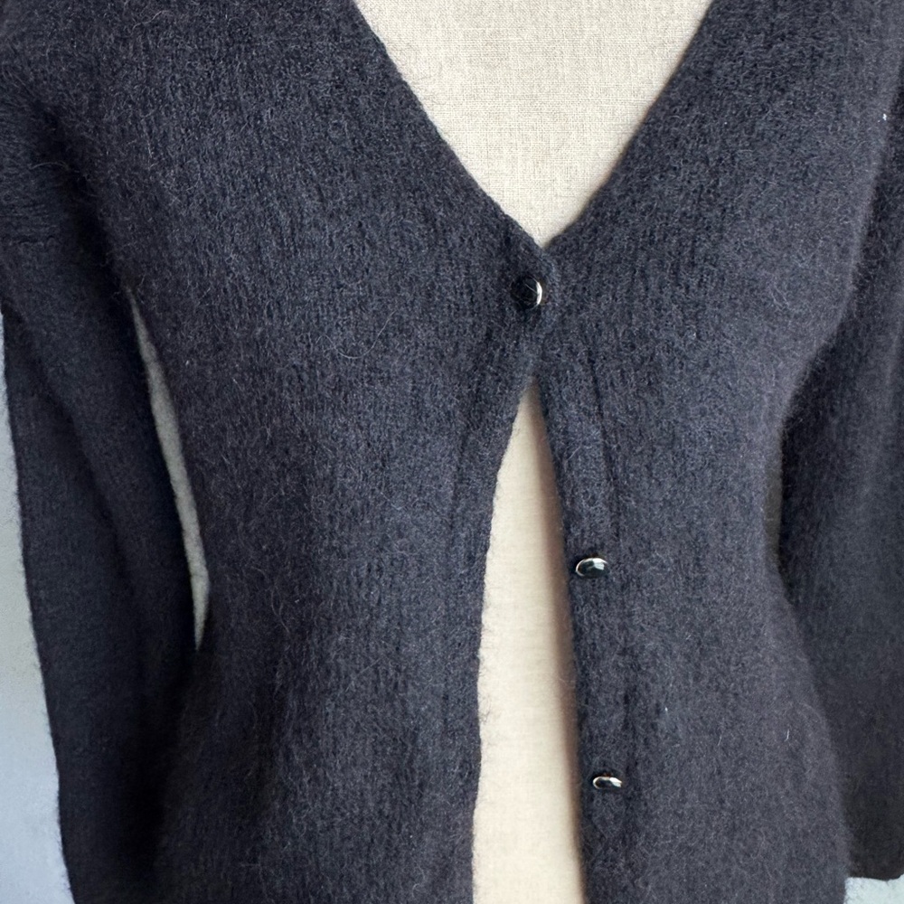 La Maille Sezane Barry Cardigan Mohair Alpaca V-Neck Knit Women’s Button - Picture 8 of 15